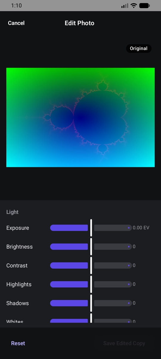 The Edit Photo window on Android